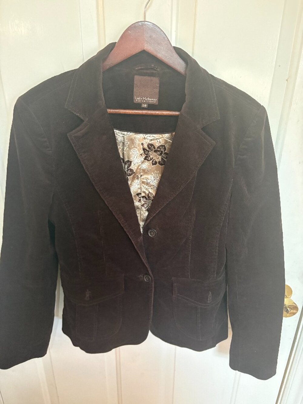Lady Hathaway Brown Corduroy Blazer - Size S/P